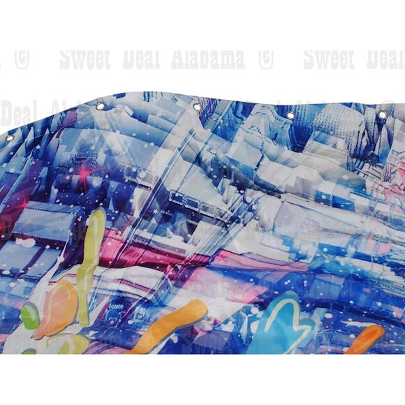 Child's Gaming Themed w/ Controller Graphics Fabric Shower Curtain 70"W x 71"H - Picture 3 of 3